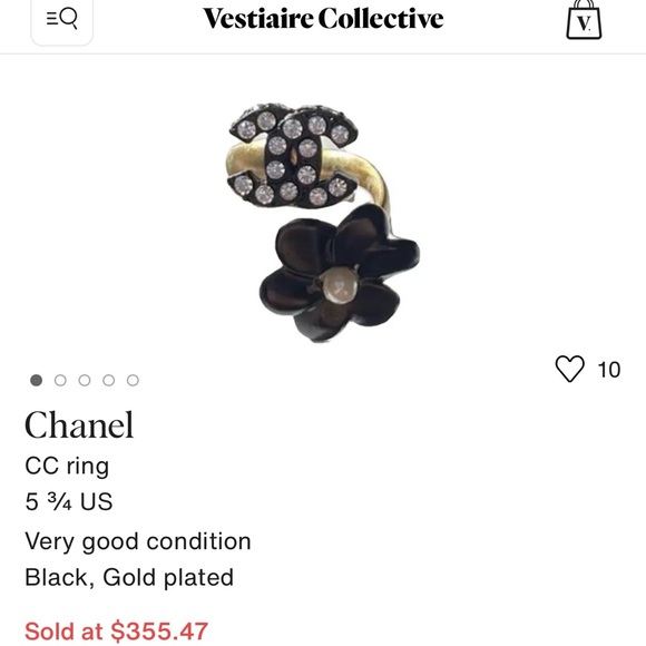 Chanel costume flower ring size 6 1/2-7 - Picture 12 of 12